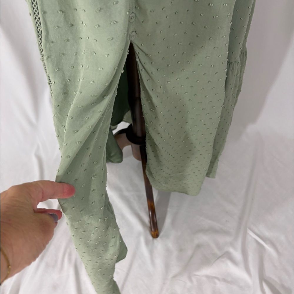 Lulu's Sage Lace-Trimmed Boho Maxi Dress - Picture 4 of 9